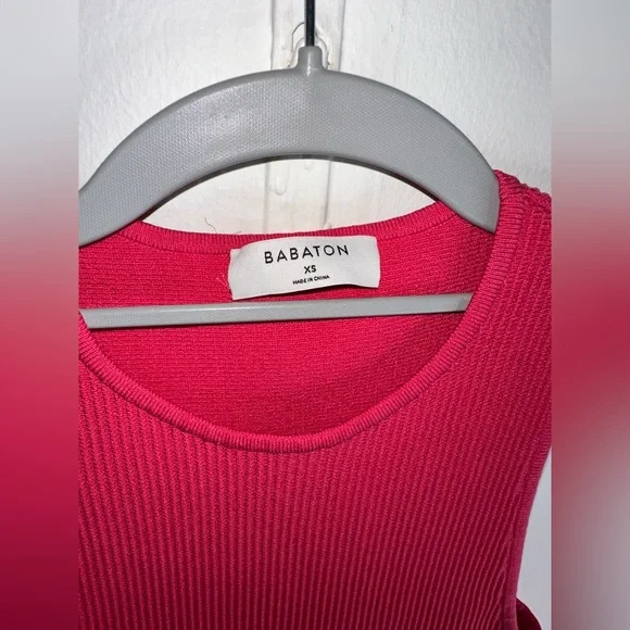 Babaton Sculpt Knit Racerback Mini Dress - XS | Muse Pink | New & Unworn - Picture 3 of 4
